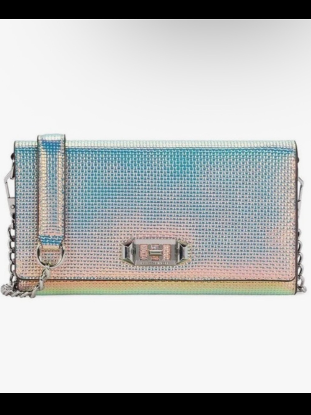 Rebecca Minkoff Love In Charge Iridescent Crossbody Battery Bag Wallet Clutch